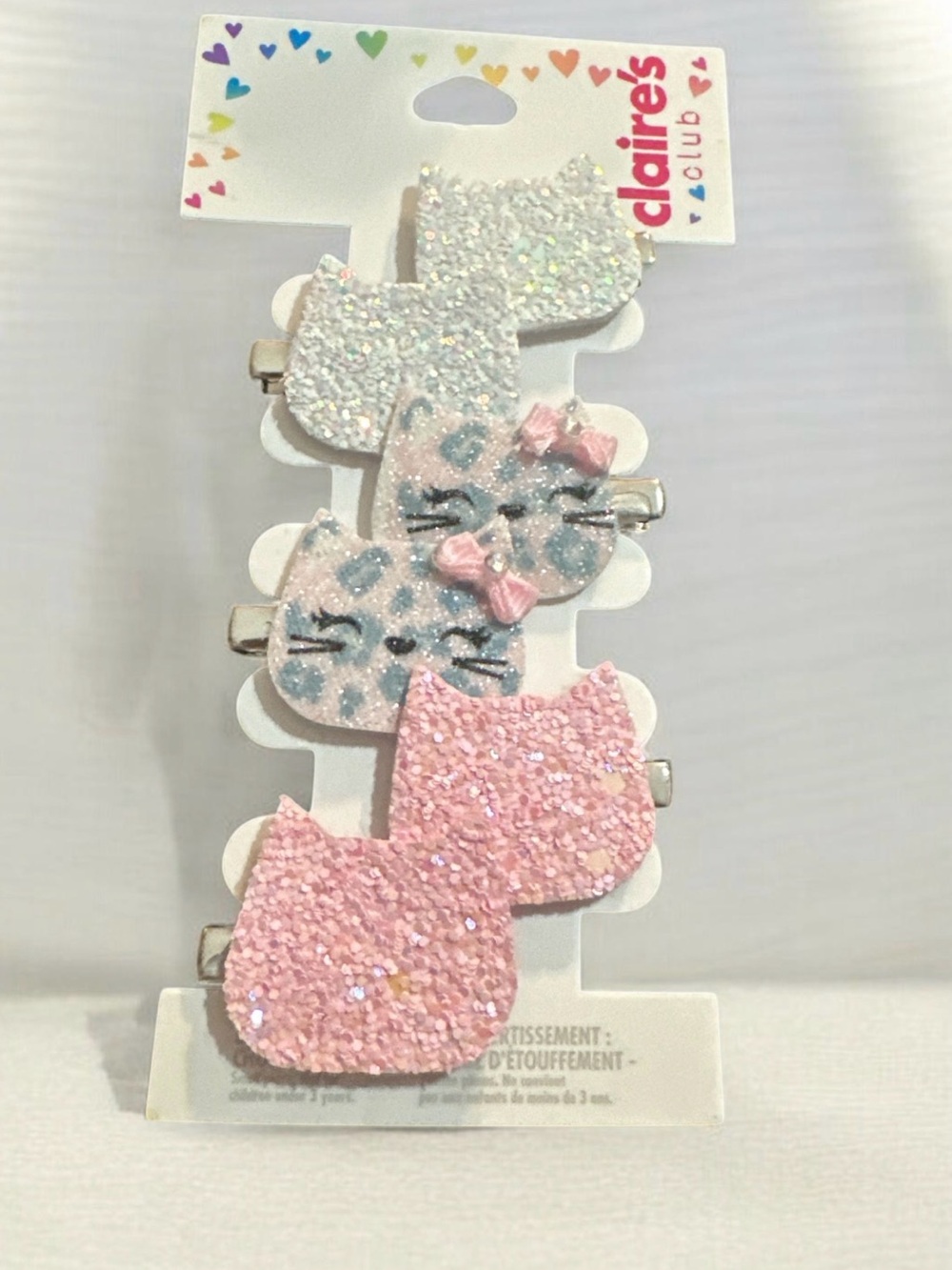Claire's Pink and White Glitter Cat Hair Clips - 4 Pack
1135